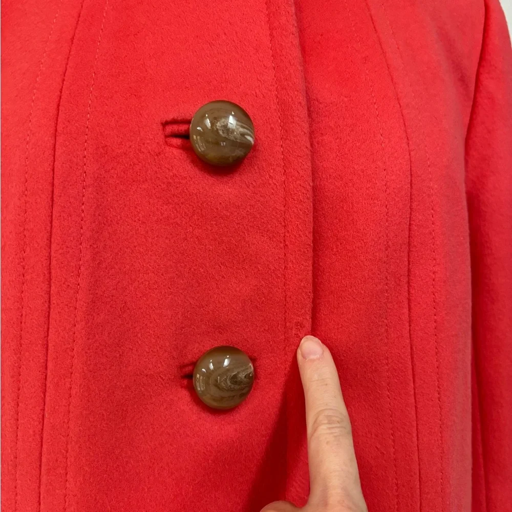 J. Crew coral 100% wool coral Griffin pea coat style 20031 sz 4 $278